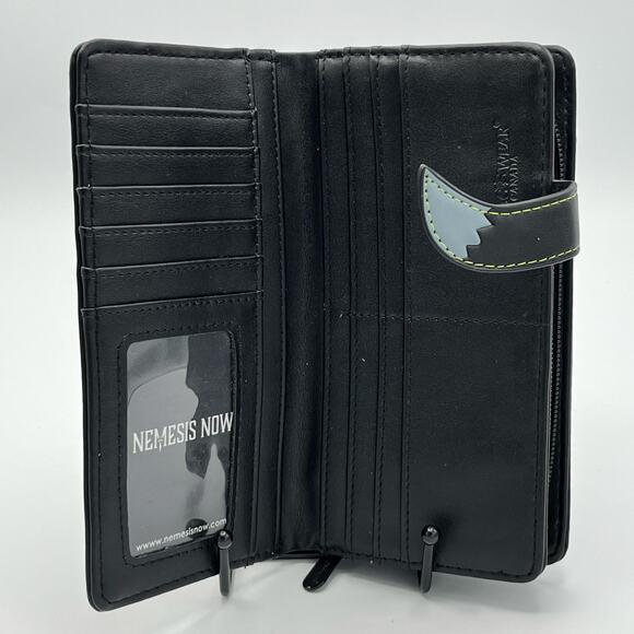 Nemesus Now Lucky Cat Purse Wallet Black Faux Leather Black Cat Green Eyes Tail - Picture 5 of 9